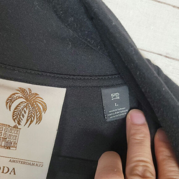 SCOTCH & SODA MAISON SCOTCH 1/4 ZIP SWEATSHIRT DRESS IN BLACK, SZ LARGE - Picture 9 of 16